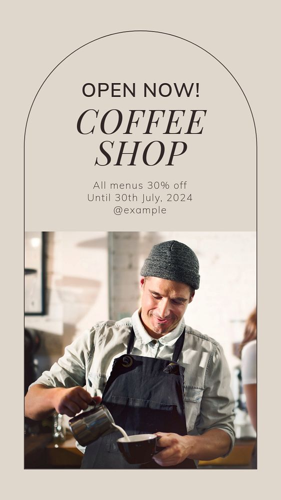 Coffee shop Instagram story template, editable text