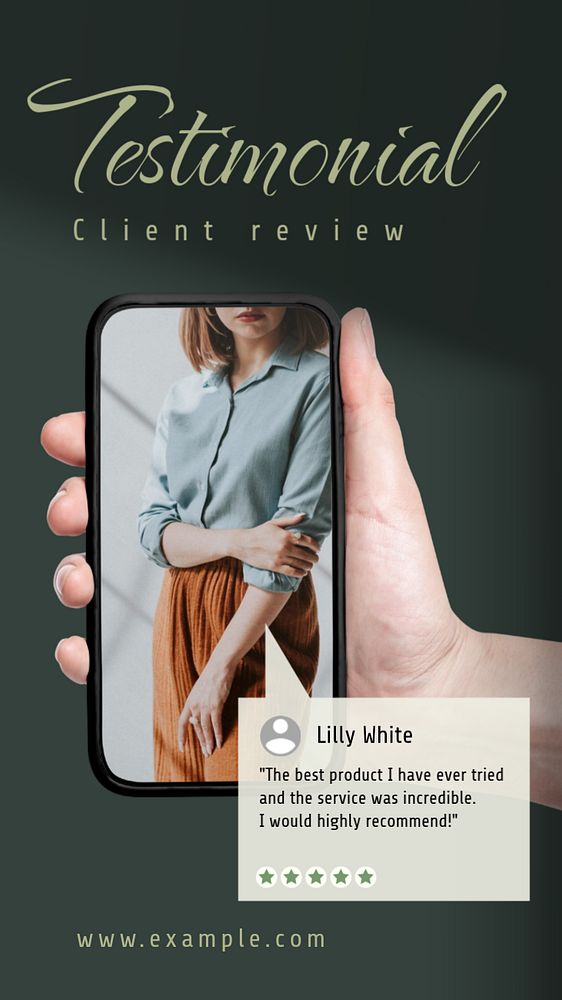 Testimonial  Instagram story template, editable text