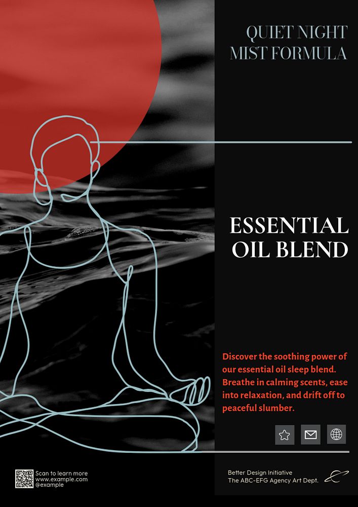 Essential oil  poster template, editable text and design