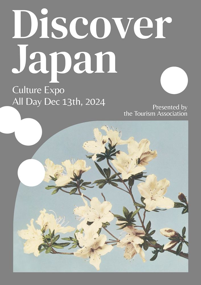 Discover Japan  poster template, editable text & design