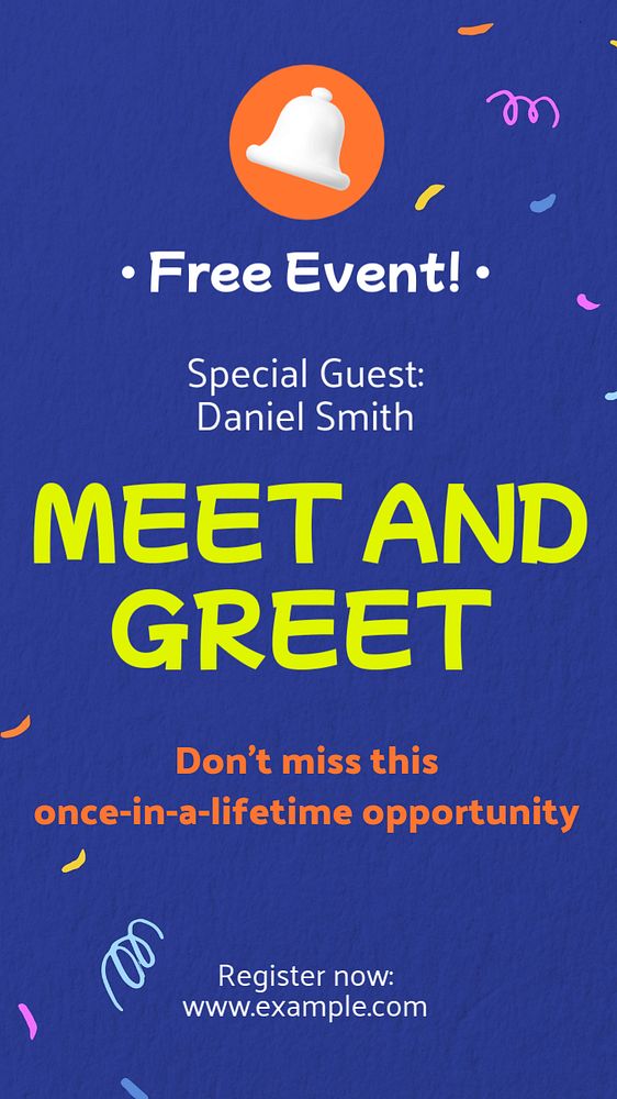 Meet & greet Instagram story template, editable text