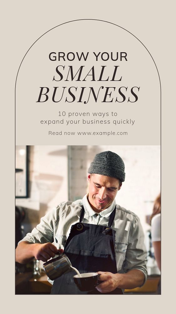 Grow small business Instagram story template, editable text