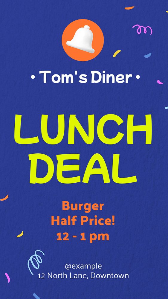 Lunch deal Instagram story template, editable text