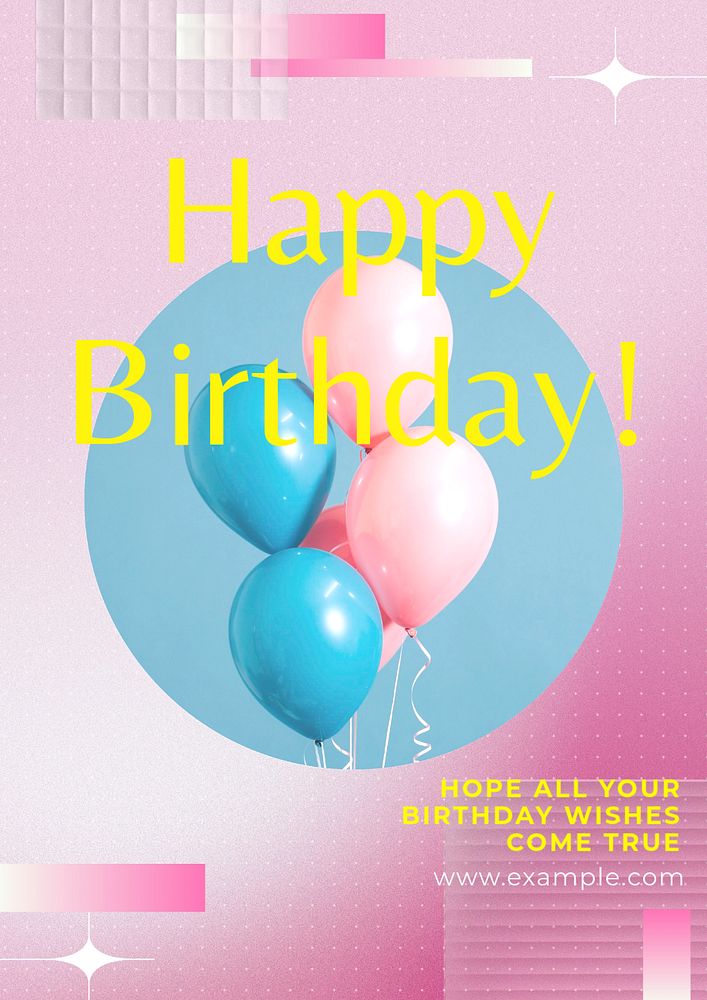 Happy birthday  poster template, editable text & design