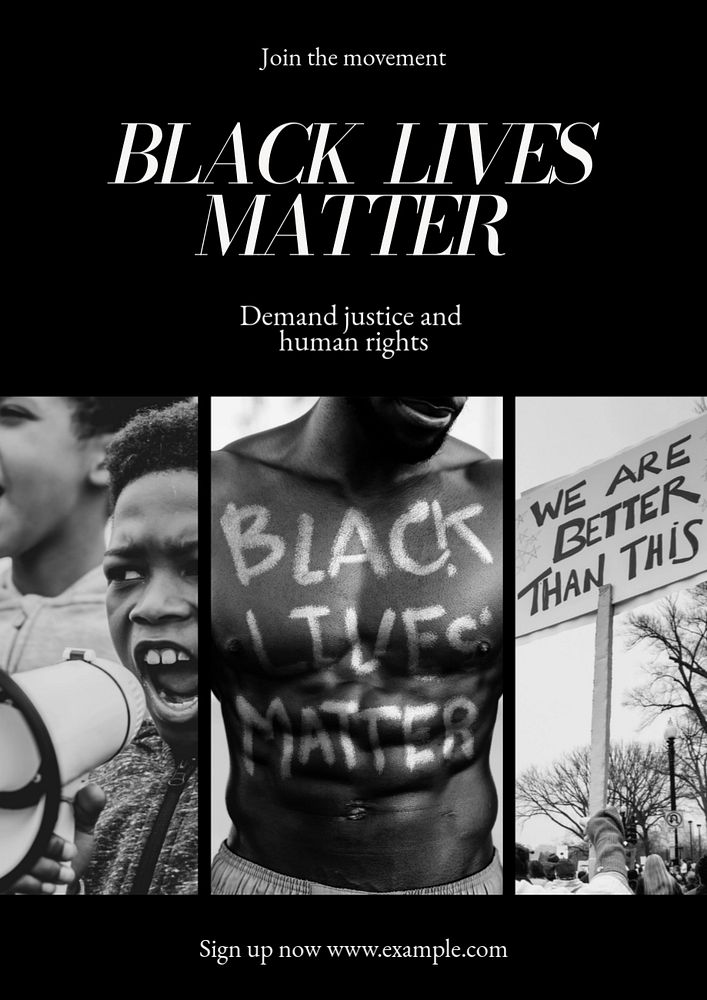 Black lives matter poster template, editable text & design