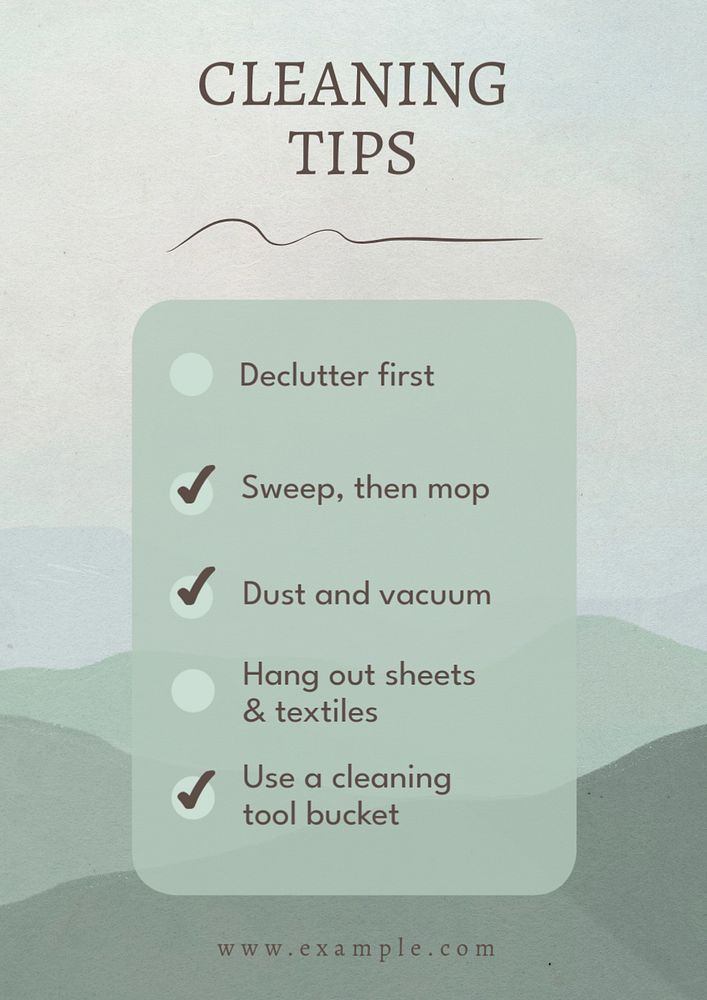 Cleaning tips  poster template, editable text & design