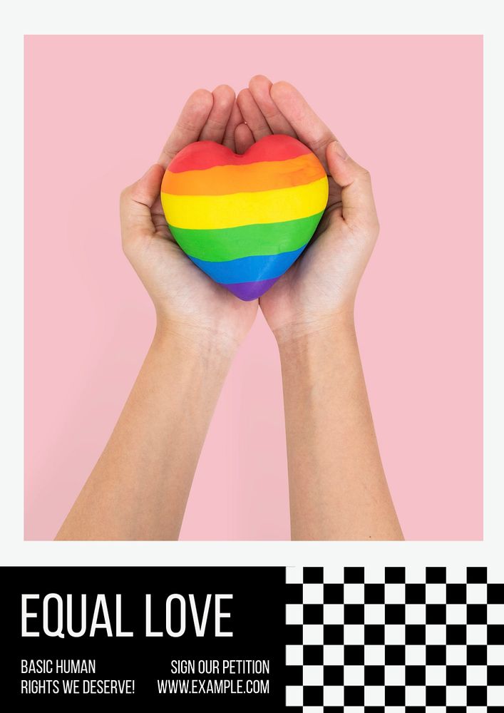 Equal love poster template, editable text & design