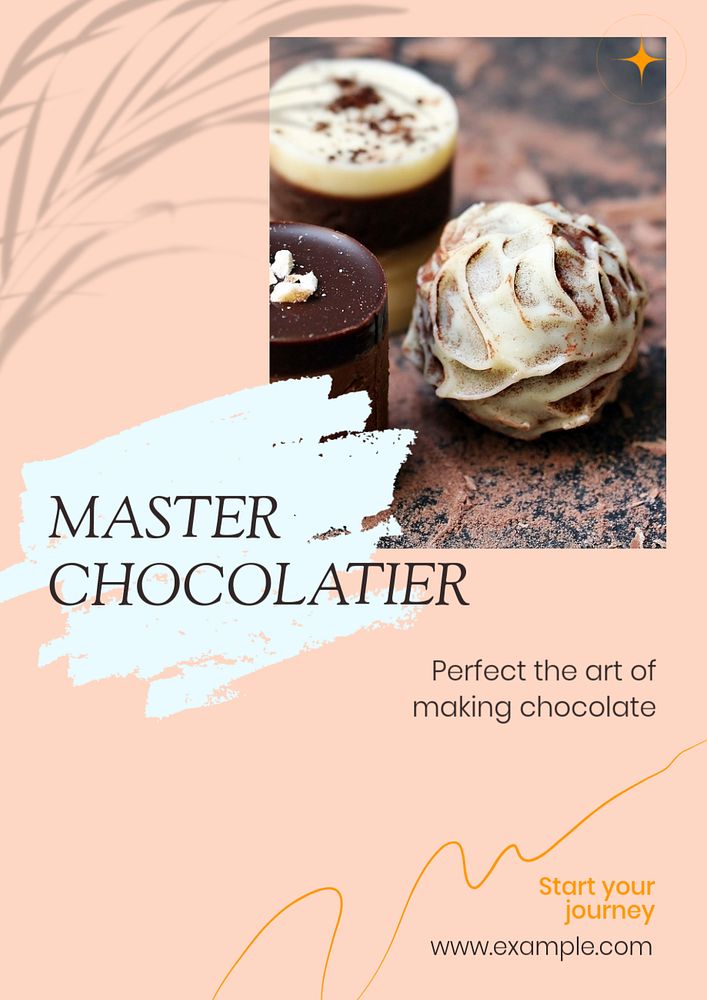 Master chocolatier  poster template, editable text & design