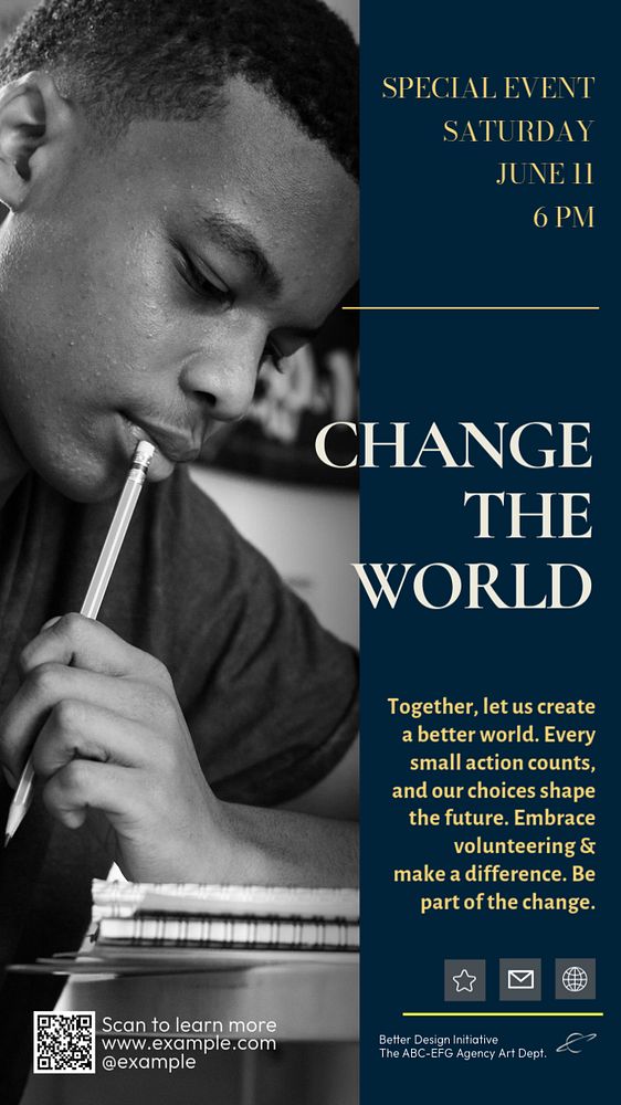 Change the world  Instagram story template, editable text