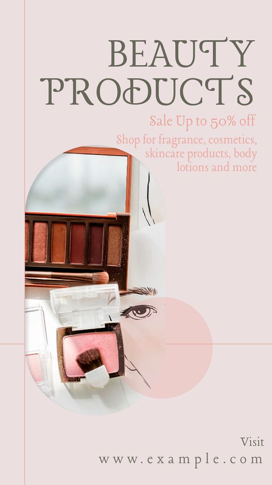 Beauty product sale Instagram story template, editable text