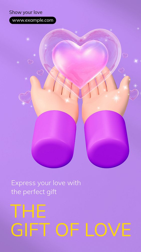 Love gifts  Instagram story template, editable text