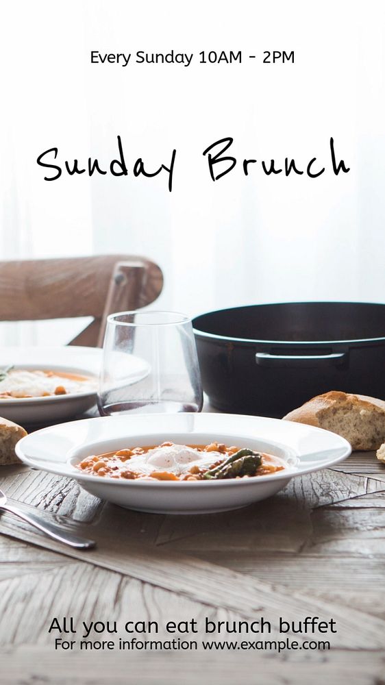 Sunday brunch Instagram story template, editable text