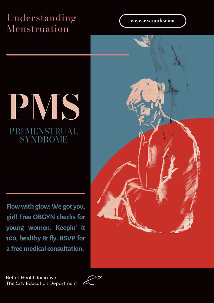 PMS poster template, editable text and design