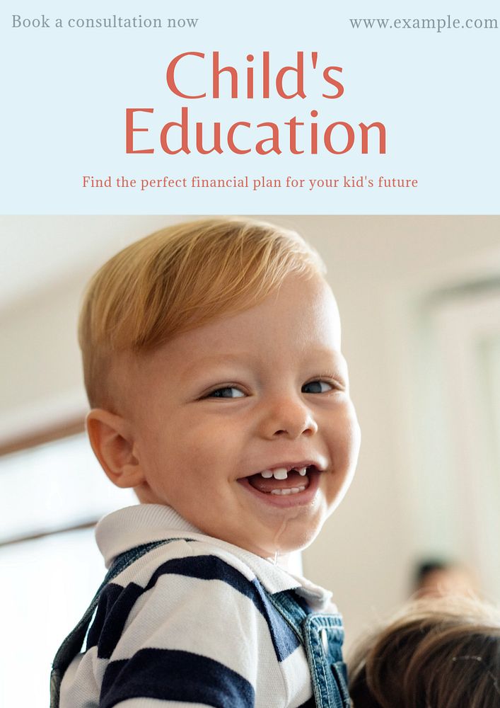 Child's education  poster template, editable text & design