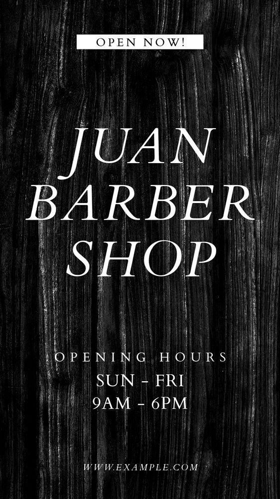 Barber shop Instagram story template, editable text