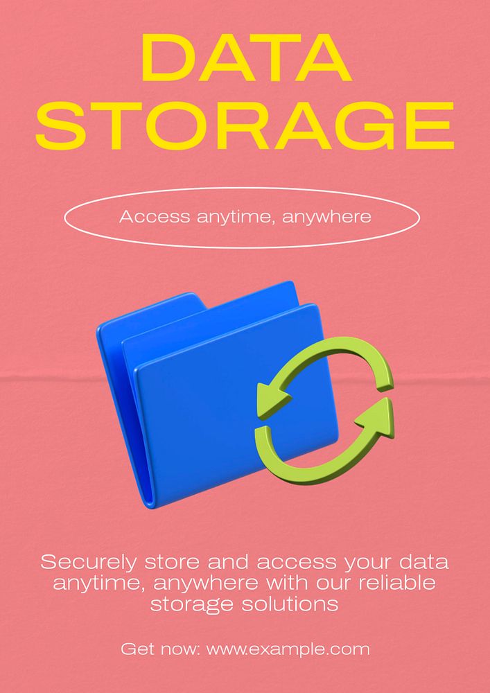 Data storage  poster template, editable text & design