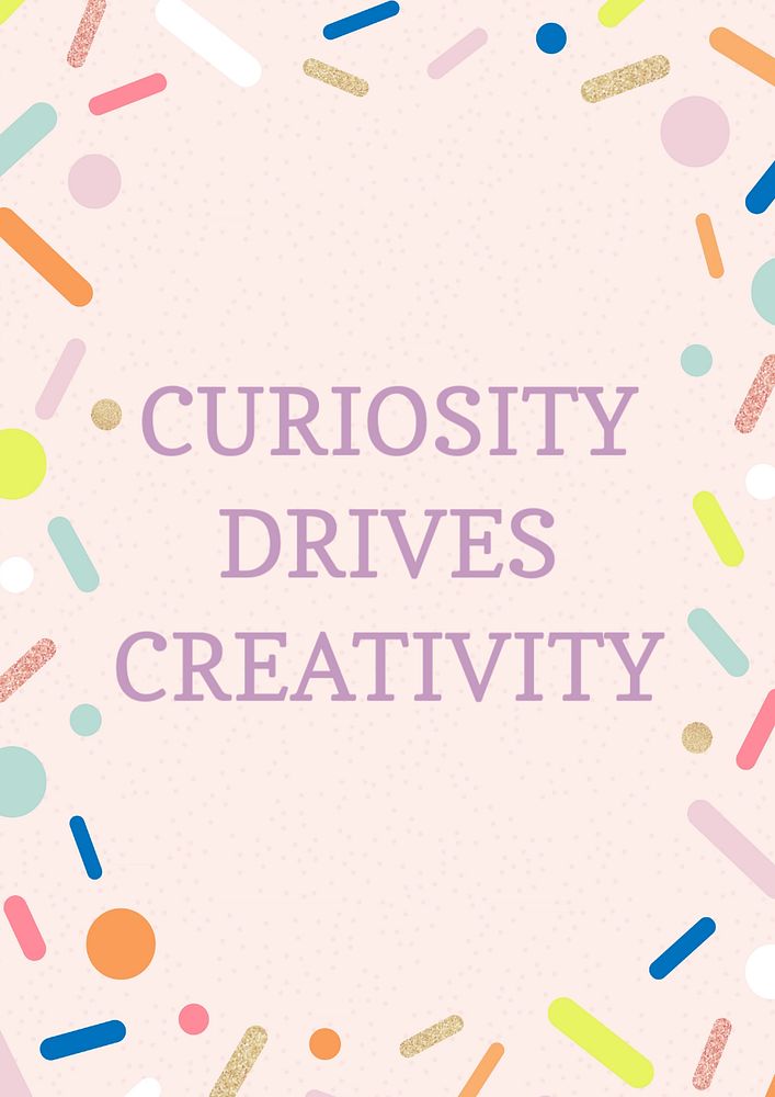 Curiosity & creativity poster template, editable text & design