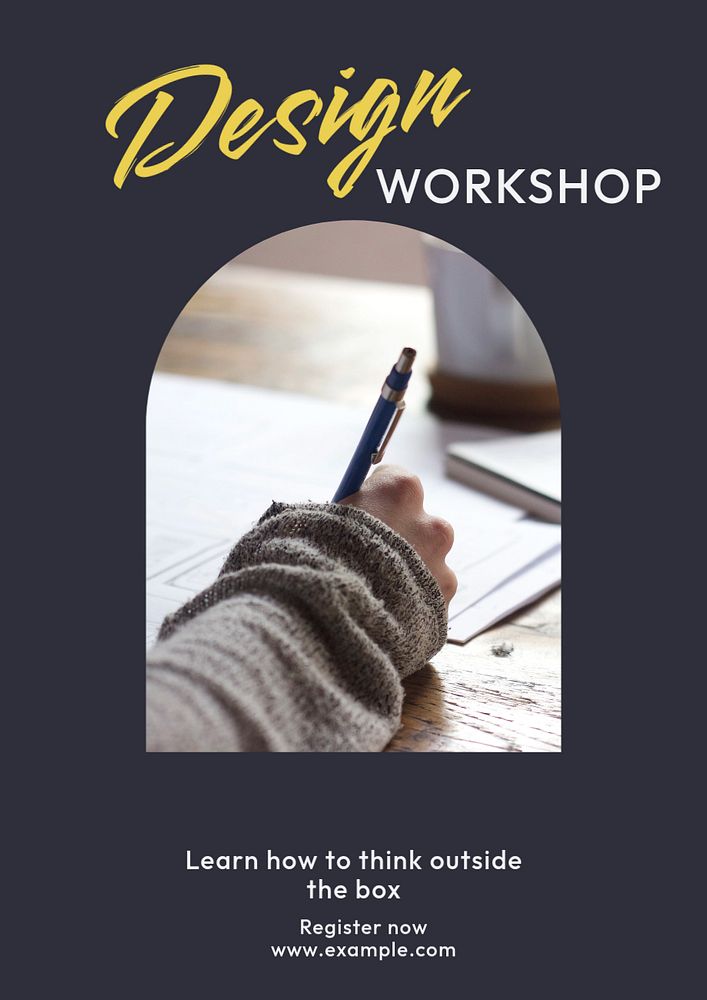 Design workshop  poster template, editable text & design