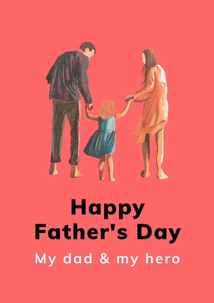 Happy father's day poster template, editable text & design