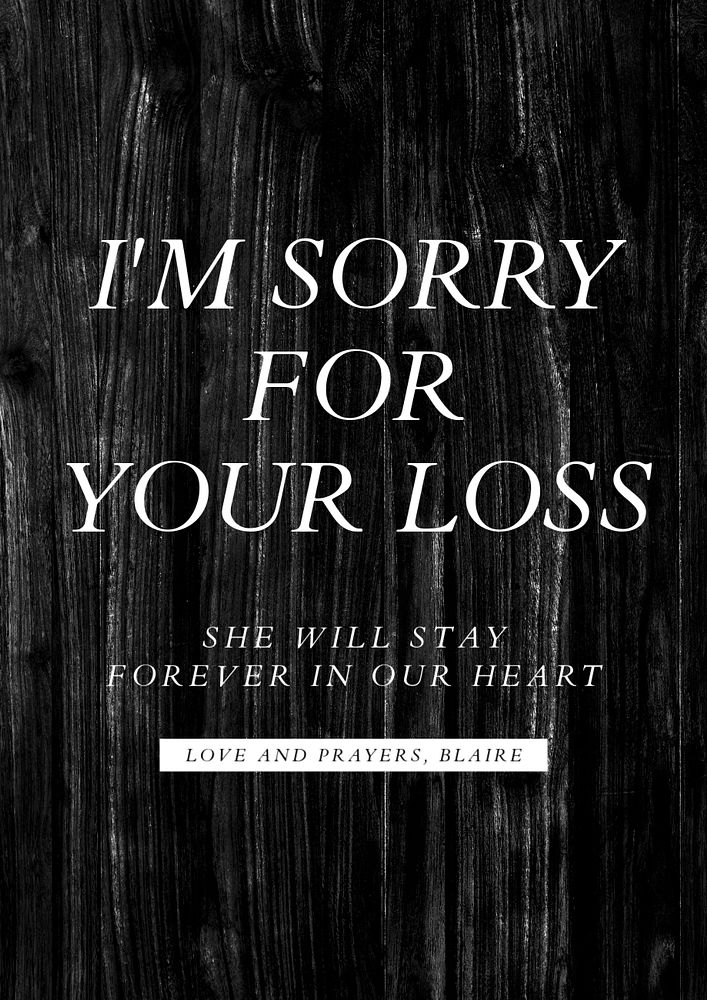 Sorry poster template, editable text & design