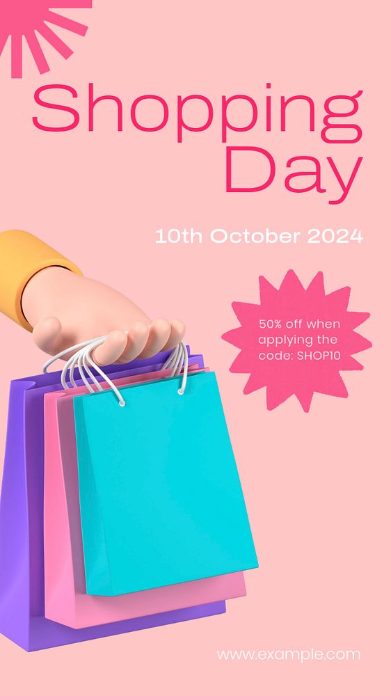 Shopping day sale Instagram story template, editable text