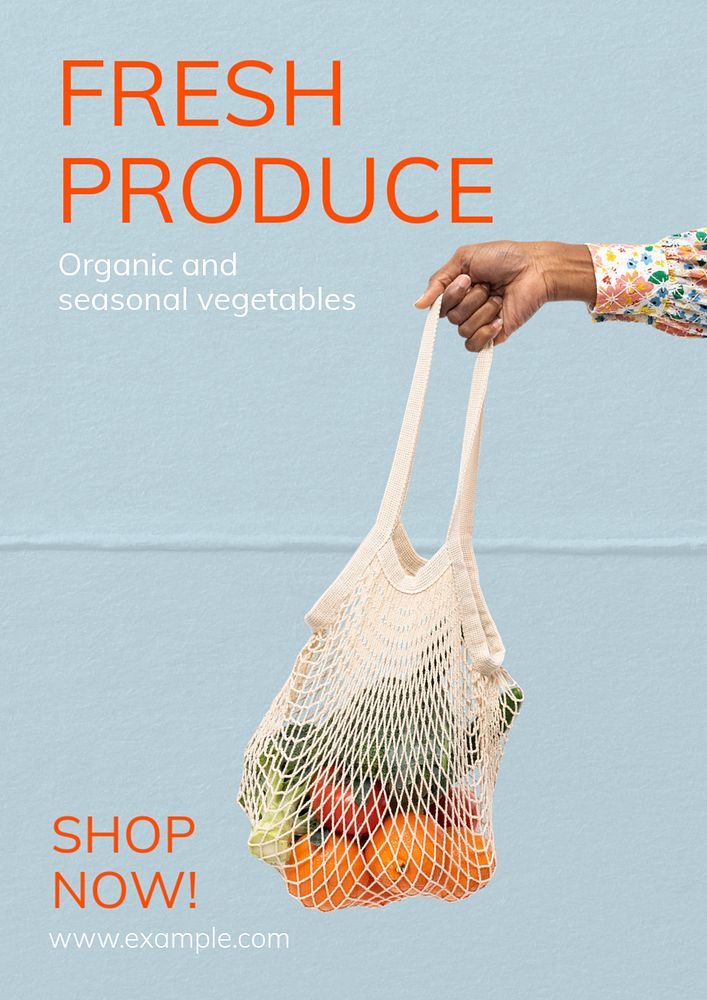 Fresh produce  poster template, editable text & design