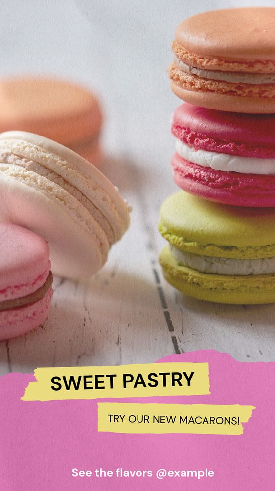 Sweet pastry  Instagram story template, editable text