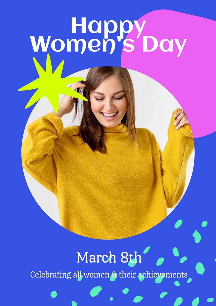 Women's day  poster template, editable text & design