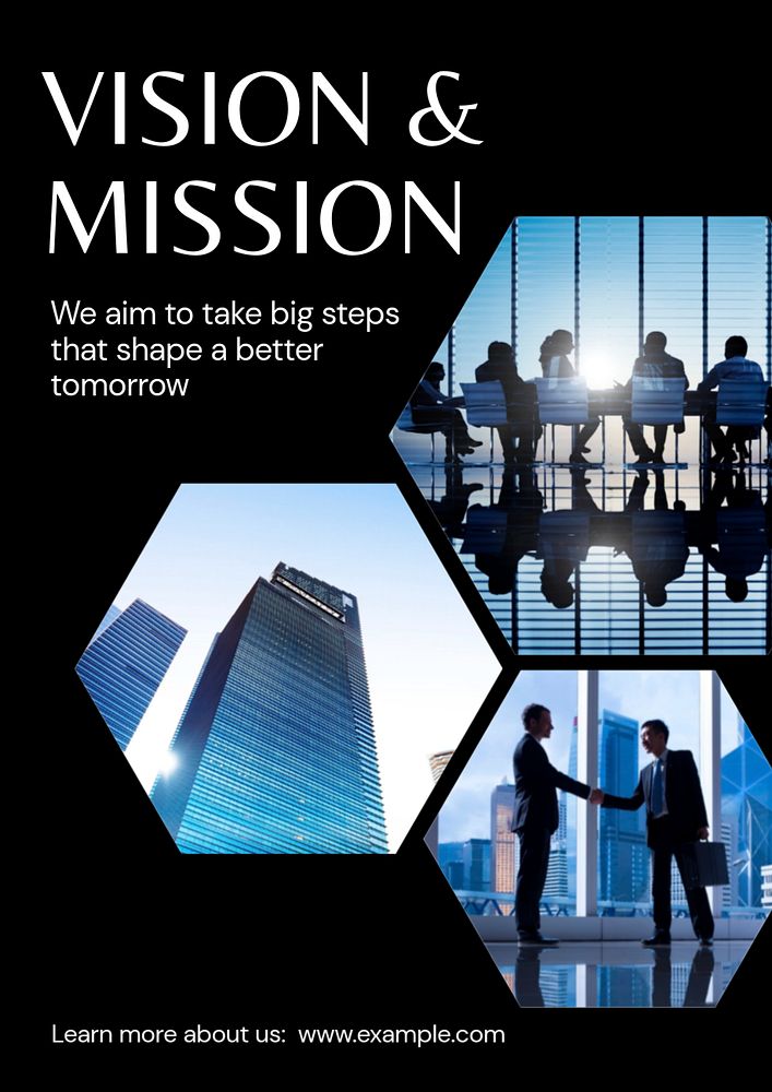 Company vision & mission poster template, editable text & design