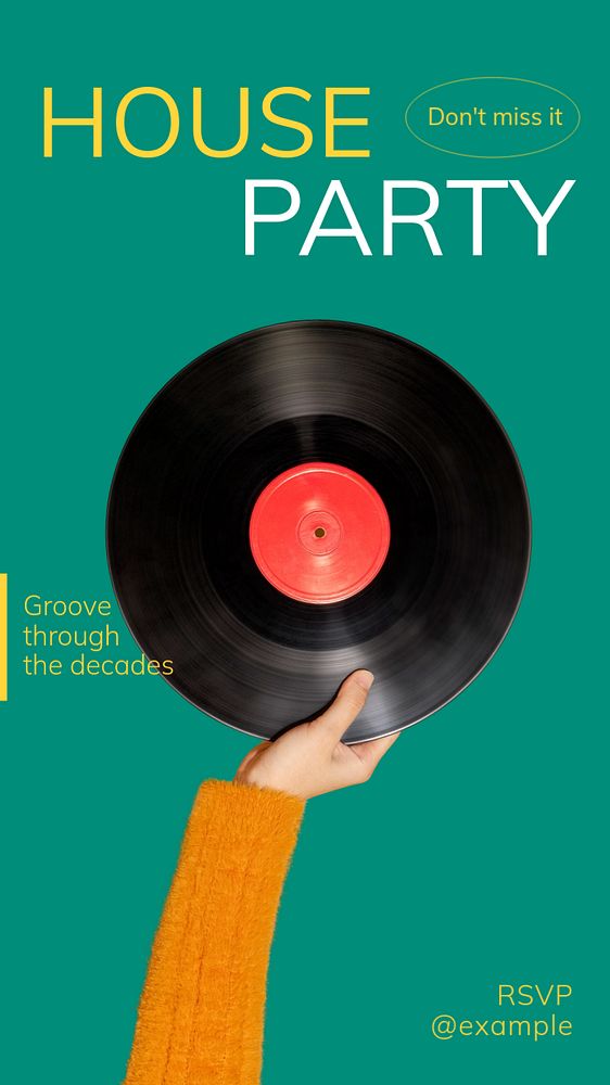 House party  Instagram story template, editable text