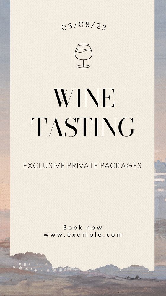 Wine tasting Instagram story template, editable text