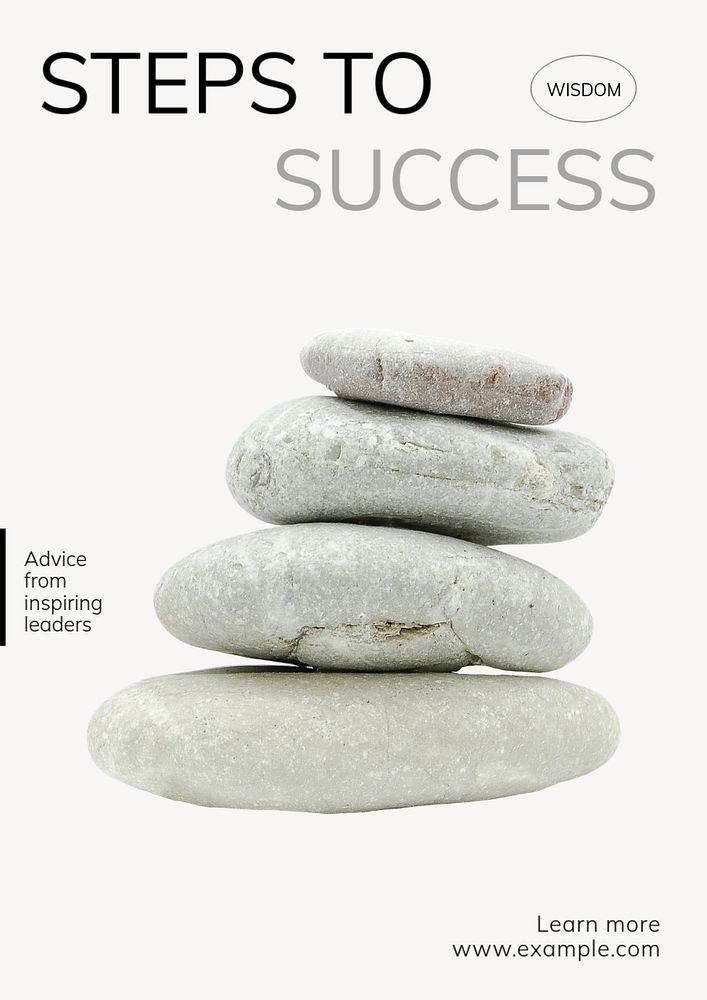 Steps to success  poster template, editable text & design