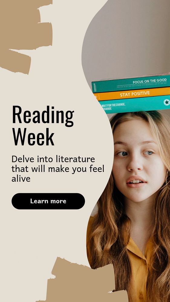 Reading week Instagram story template, editable text