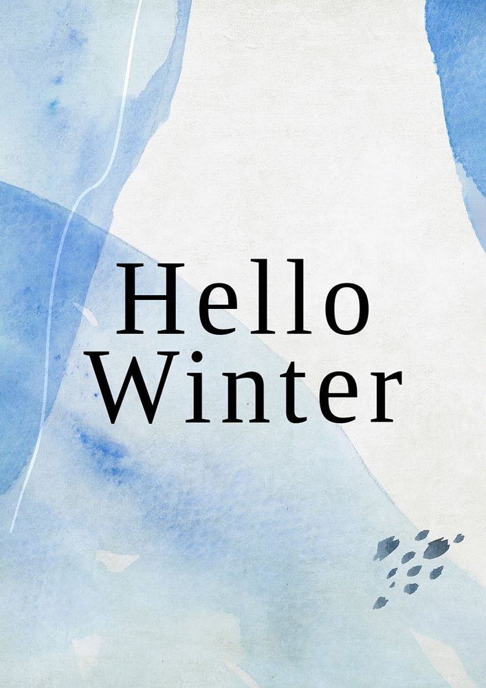 Hello winter editable poster template