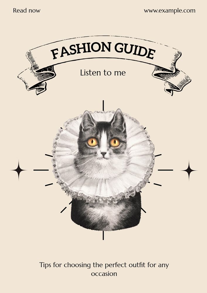 Fashion guide  poster template, editable text & design