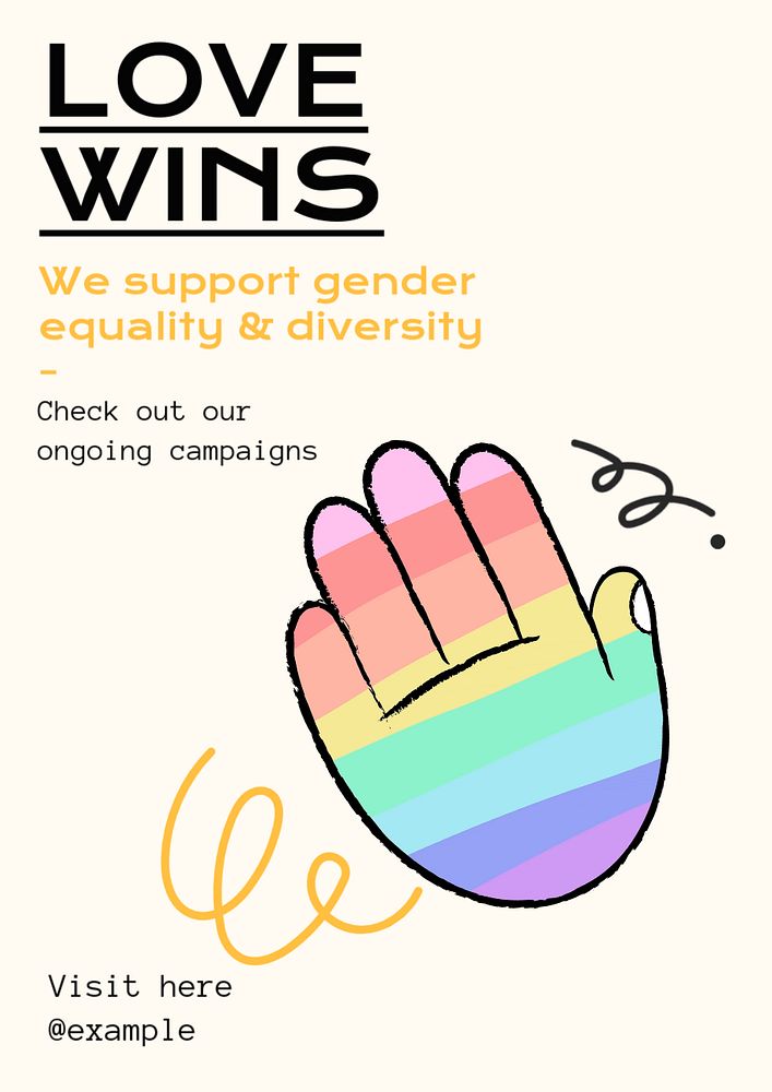 Love wins  poster template, editable text & design