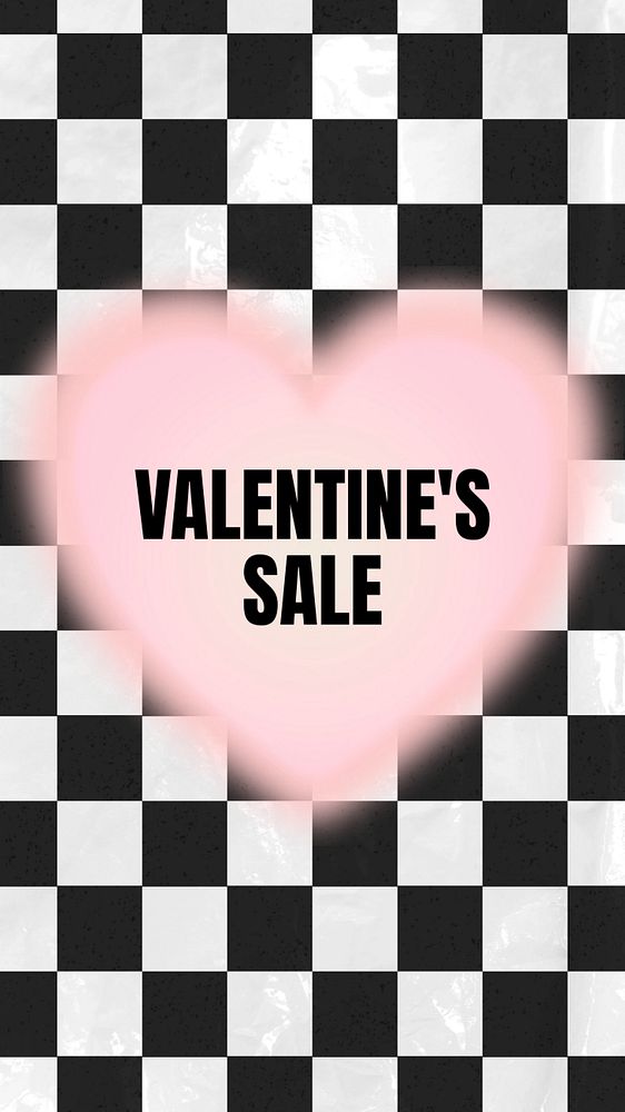 Valentine's Sale Instagram story template, editable text