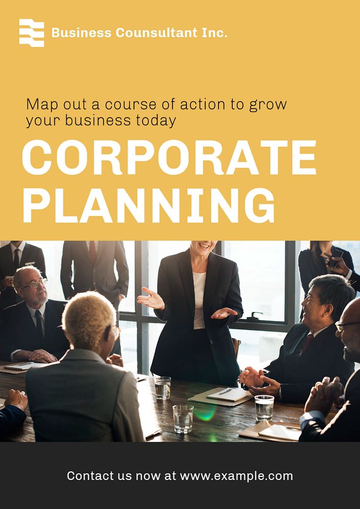 Corporate plan poster template, editable text & design