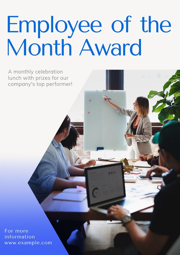 Employee of the month poster template, editable text & design