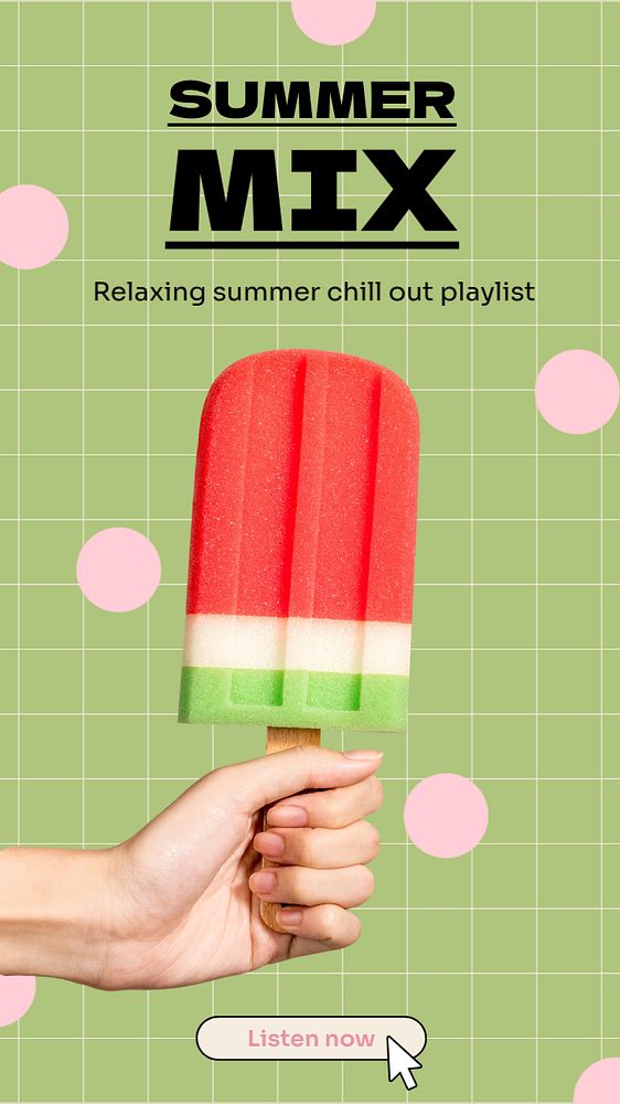 Summer mix  Instagram story template, editable text