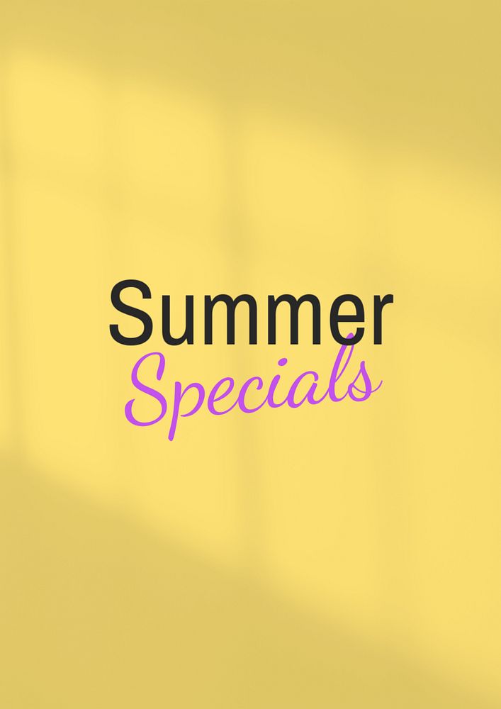 Summer specials poster template, editable text & design