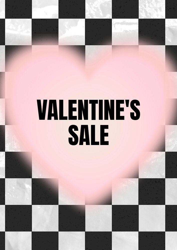 Valentine's Sale poster template, editable text & design