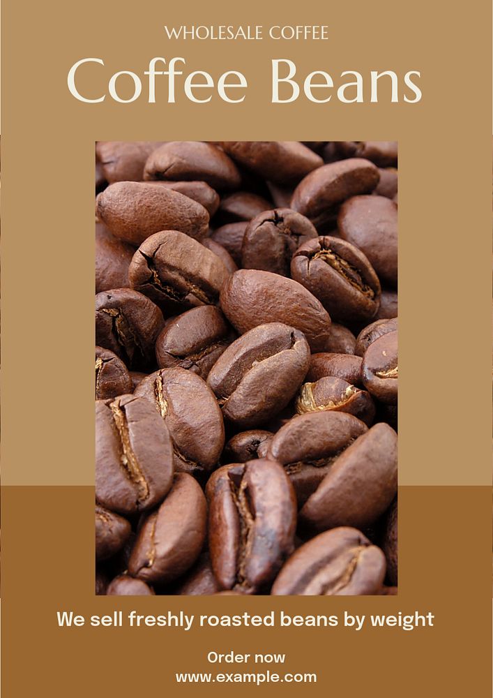 Coffee beans  poster template, editable text & design