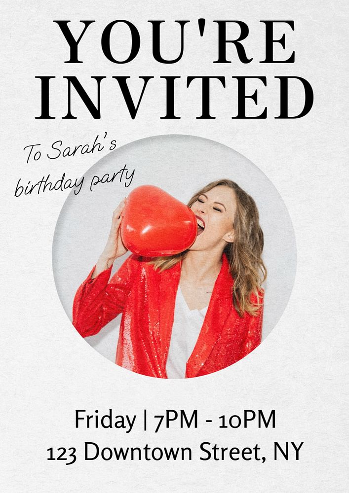 Birthday party  poster template, editable text & design