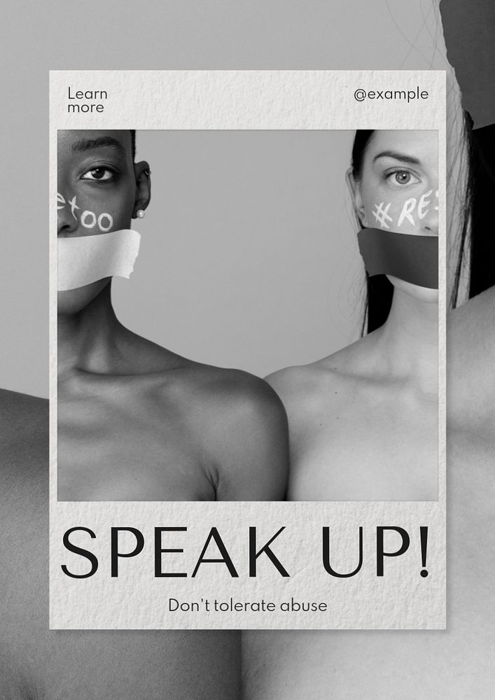 Speak up poster template, editable text & design