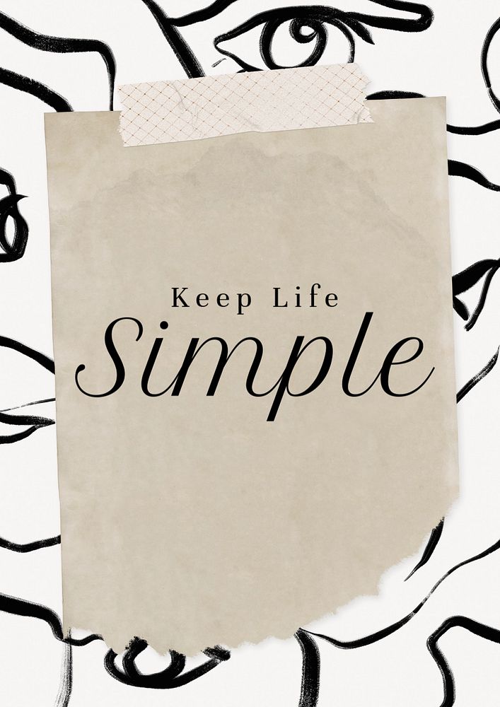 Simple life poster template, editable text & design