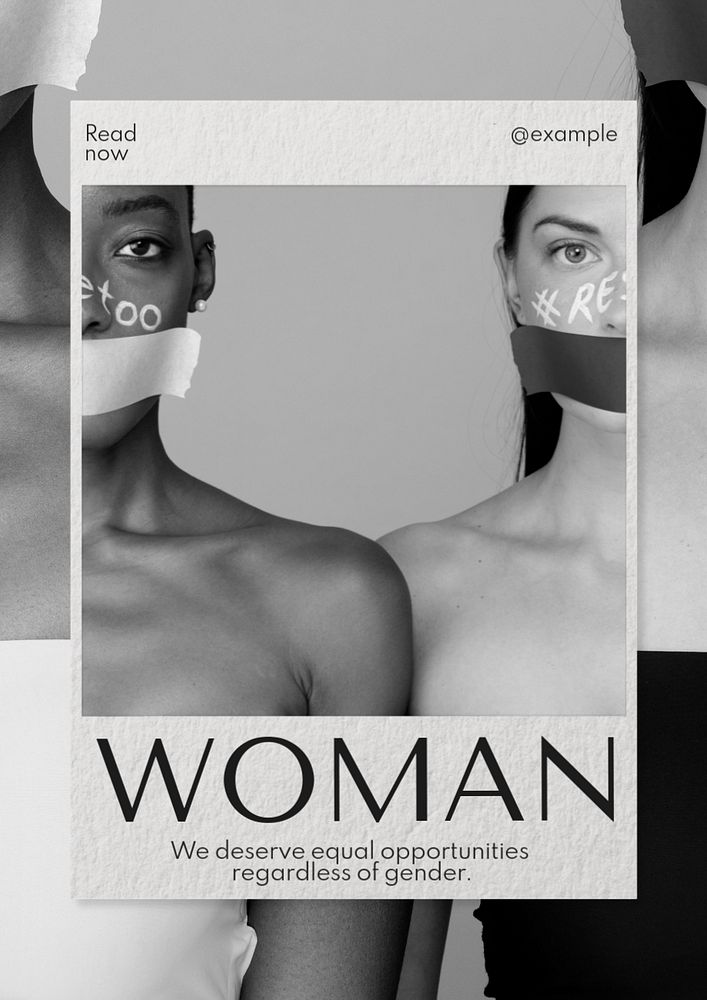 Woman poster template, editable text & design