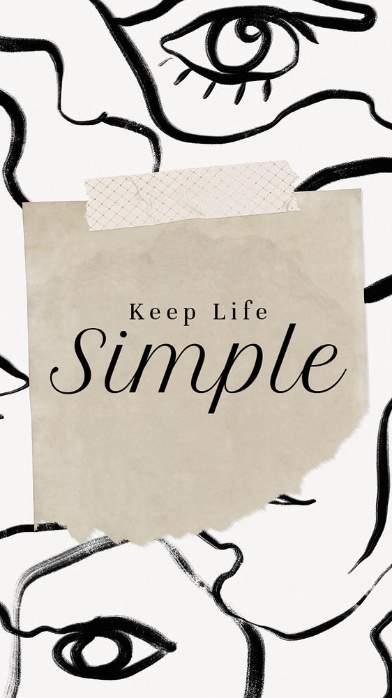 Simple life Instagram story template, editable text