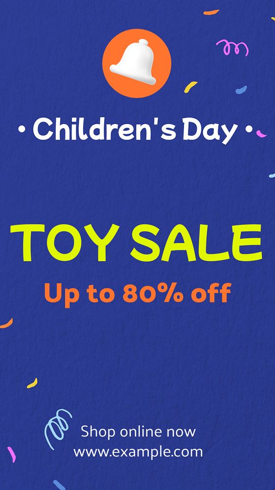 Toy sale Instagram story template, editable text