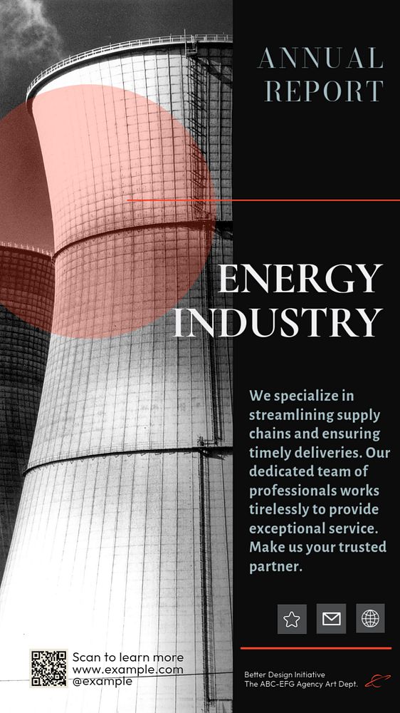 Energy industry  Instagram story template, editable text